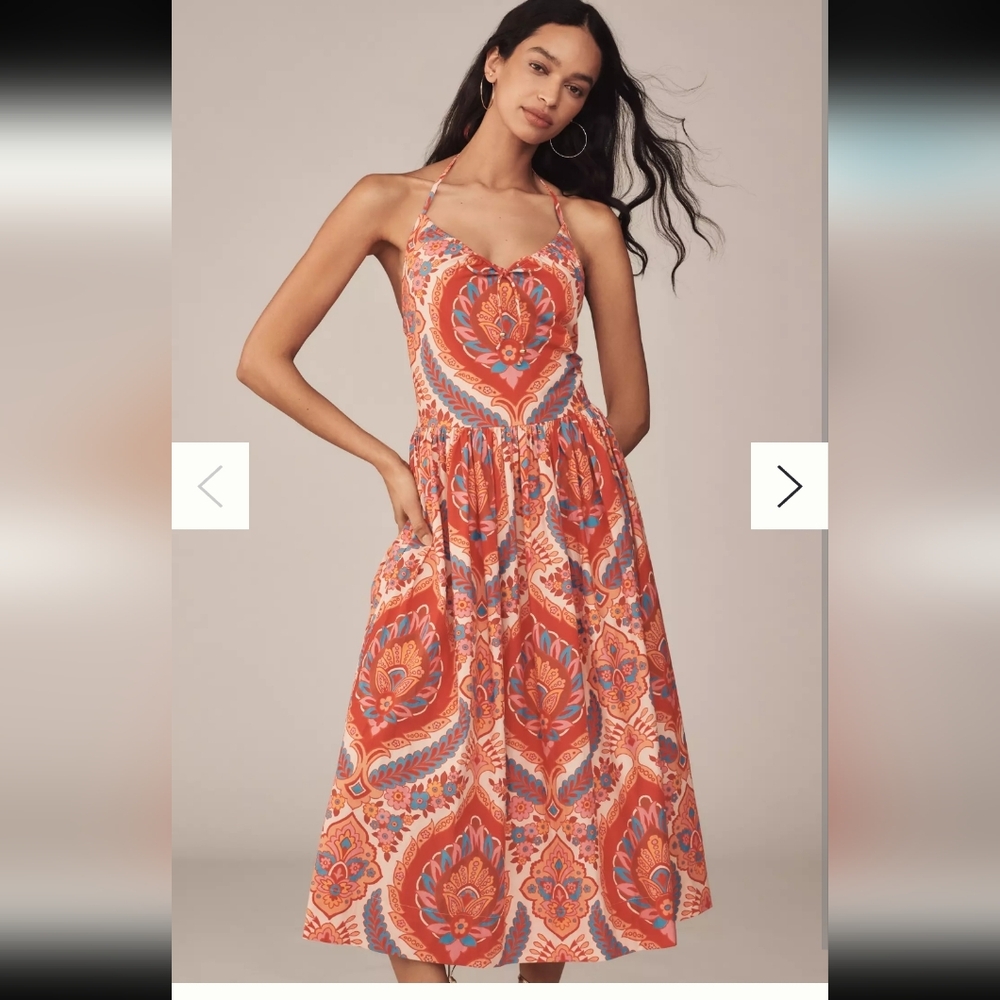New Love The Label By‎ Anthropologie Dress Halter Midi XS